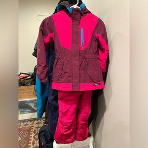 Lands End Girls ski bibs and ski jacket
